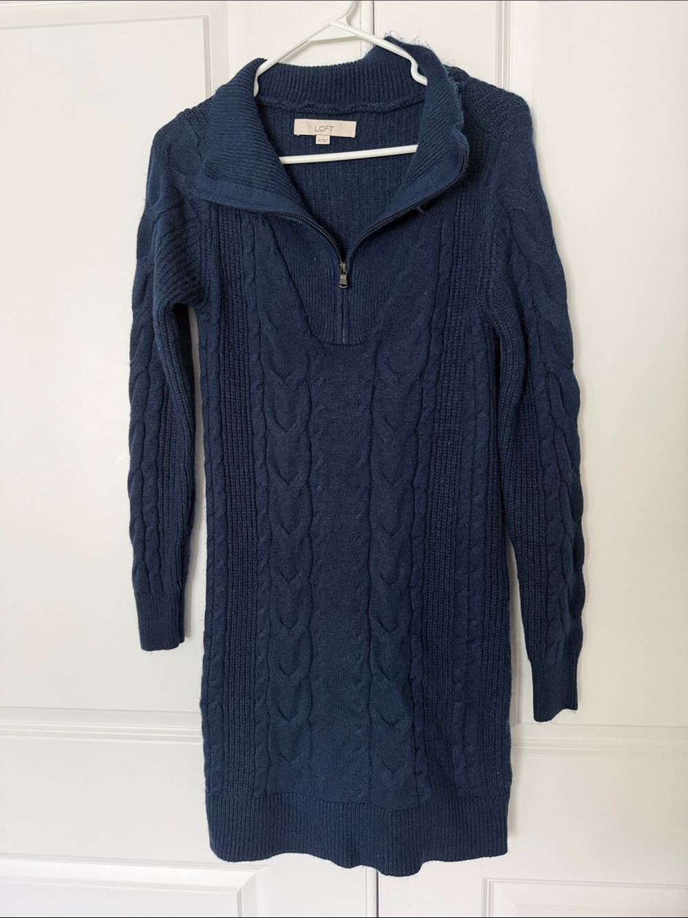 Women's Navy Blue Knit Sweater Dress